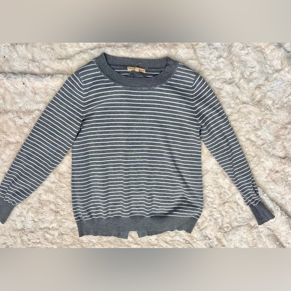 Striped Keyhole Sweater